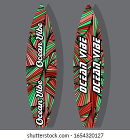 Holiday surfboards on the ocean beach
