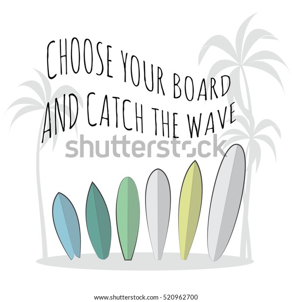 Holiday Surfboards On Ocean Beach Card Stock Vector Royalty