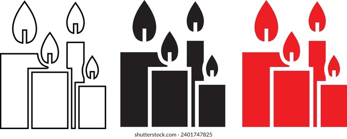 Holiday symbols. Merry Christmas and Happy New Year icons set. Editable vector graphics.