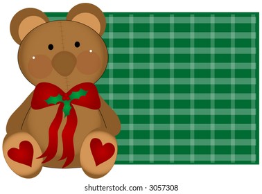 Holiday teddy bear vector background.