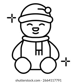 Ilustração do vetor do urso de pelúcia do feriado com o projeto de Natal e o tema festivo