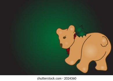 Holiday teddy bear,illustration in easily editable eps format.Plenty of space for text.