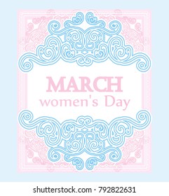 Holiday template on March 8. Gentle colors vector patterned background