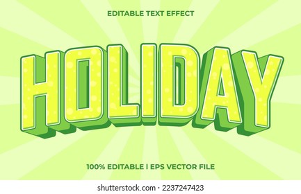 holiday  text effect editable modern lettering typography font style, trendy 3d text for tittle.