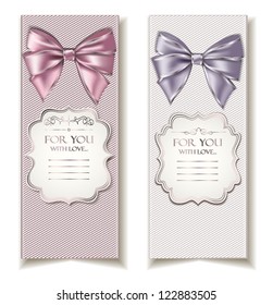 Holiday textile banners with bows