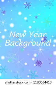 Holiday Texture with Lovely Snowflakes and Shiny Lights. Festive Background for Christmas Decoration, Textile, Paper. Vertical A4 Vector Background.