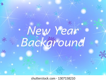 Holiday Texture with Lovely Snowflakes and Shiny Lights. Festive Background for Christmas Decoration, Print, Poster. Vertical A4 Vector Background.