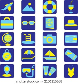 Tiempo de vacaciones, ilustración, vector sobre un fondo blanco.