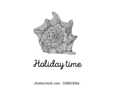 Holiday time. Vector black and white graphic illustration 