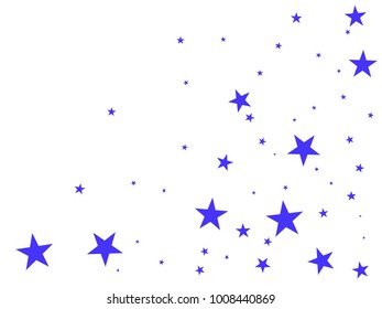 Holiday tiny starry background. Blue stars. Confetti celebration, Falling blue abstract decoration for party, birthday celebrate, anniversary or event, festive. Festival decor. Vector illustration.