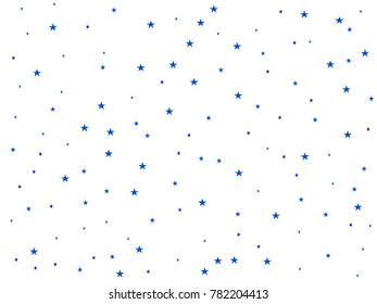 Holiday tiny starry background. Blue stars. Confetti celebration, Falling blue abstract decoration for party, birthday celebrate, anniversary or event, festive. Festival decor. Vector illustration