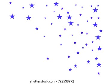 Holiday tiny starry background. Blue stars. Confetti celebration, Falling blue abstract decoration for party, birthday celebrate, anniversary or event, festive. Festival decor. Vector illustration.