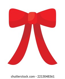 Holiday tissue bow flat icon