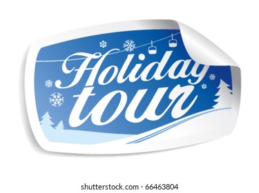 Holiday tour vector sticker.