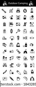 Holiday and Tourism Concept, Camping and Outdoor Equipment Icon, Extreme Sports and Expedition Gears Vector, Climbers and Hiking Gadgets Illustration, Backpacker and Tourist Symbol on White background