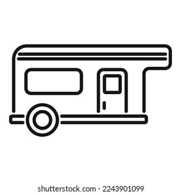 Holiday trailer icon outline vector. Car camper. Auto bus van