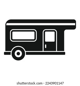 Holiday Trailer Symbol einfache Vektorgrafik. Camper. Auto-Bus-Transporter