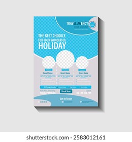 Holiday travel agency flyer template