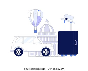 Holiday travel travel characters internet background vector hand drawn illustration
