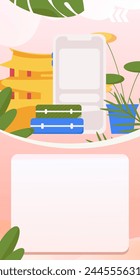 Holiday travel travel characters internet background vector hand drawn illustration
