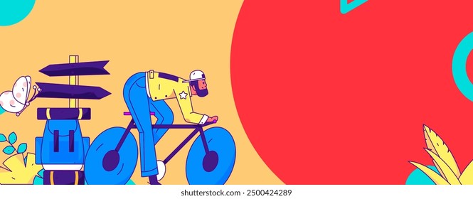 Holiday travel travel characters internet background vector hand drawn illustration

