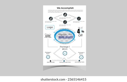 Holiday travel flyer template geometric