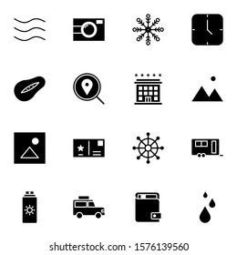 Holiday and travel icon set. Modern trip, journey, travelling solid icons sign. Simple icon vector illustration.