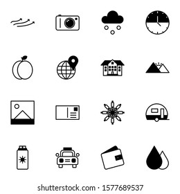 Holiday and travel icon set. Modern trip, journey, travelling solid outline icons sign. Simple icon vector illustration.