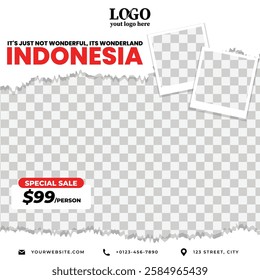 Holiday Travel in Indonesia Social Media Post Design Template
