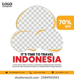 Holiday Travel in Indonesia Social Media Post Design Template