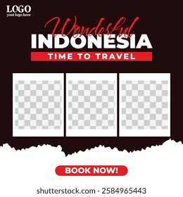 Holiday Travel in Indonesia Social Media Post Design Template