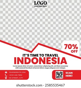 Holiday Travel in Indonesia Social Media Post Design Template