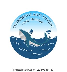 Holiday travel logo design for holidays, swimming and diving with family and friends