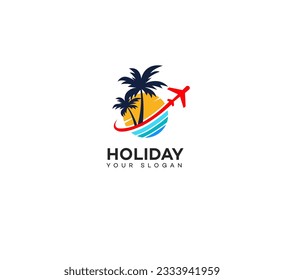 holiday travel logo icon vector design