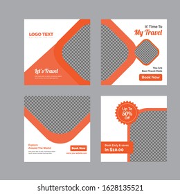 Holiday travel social media banner template, Premium Vector Design.
