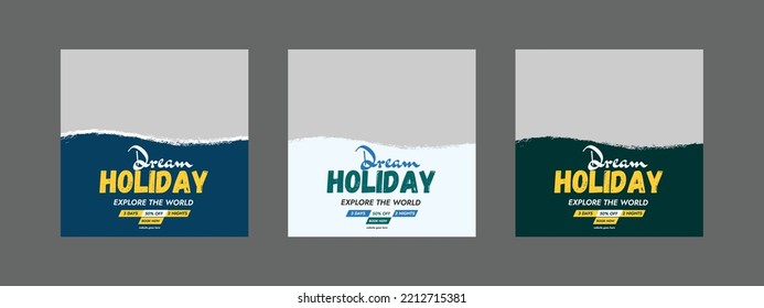 Holiday travel social media post and Instagram banner design