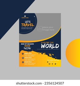 Holiday travel and tour vacation Flyer Template