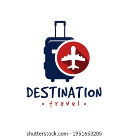 holiday travel transport suitcase logo design