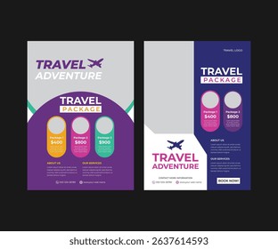Holiday travel, traveling or summer beach travelling Flyer post or Print banner template design. tour travel template design, vector flyer, explore flyer, vacation flyer