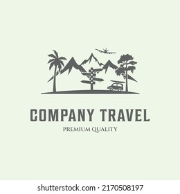 holiday travel vintage icon logo minimalist vector illustration design