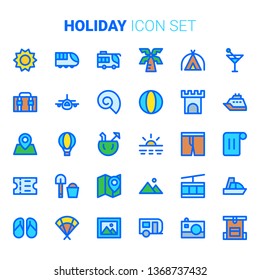 Holiday traveler icon set