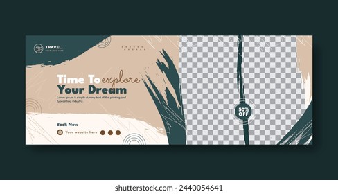 Holiday travels and Travel social media Facebook cover banner template