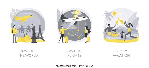 Holiday trip abstract concept vector illustrations.