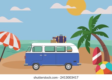 Holiday and trip background tropical and beach