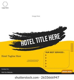 Holiday vacation hotel banner. Beach hotel staying marketing digital banner and flyer.