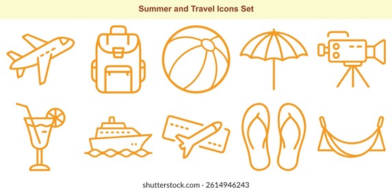 Holiday and Vacation Line Icons Pack