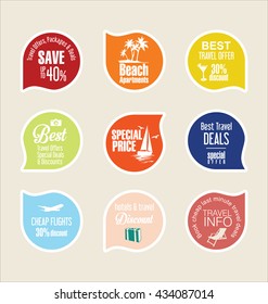 Holiday vacation stickers and labels design