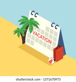 Holiday and vacation travel concept isometric flat design, vector illustration