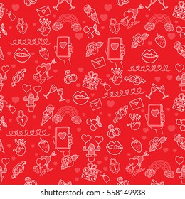 holiday valentine background seamless icons