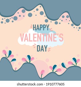 Holiday Valentine's Day banner made of flowers  pink  